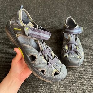 Merrell Hydro Water Sandals Kids Size 5W Gray Blue Waterproof Hiking Trail Shoes